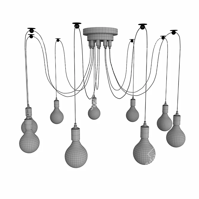 DIY Art Spider Chandelier: Modern Nordic Vintage 3D model image 3