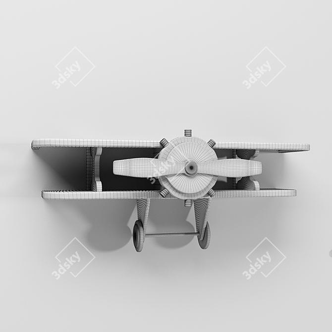 Modern Biplane Backlit Shelf 3D model image 2