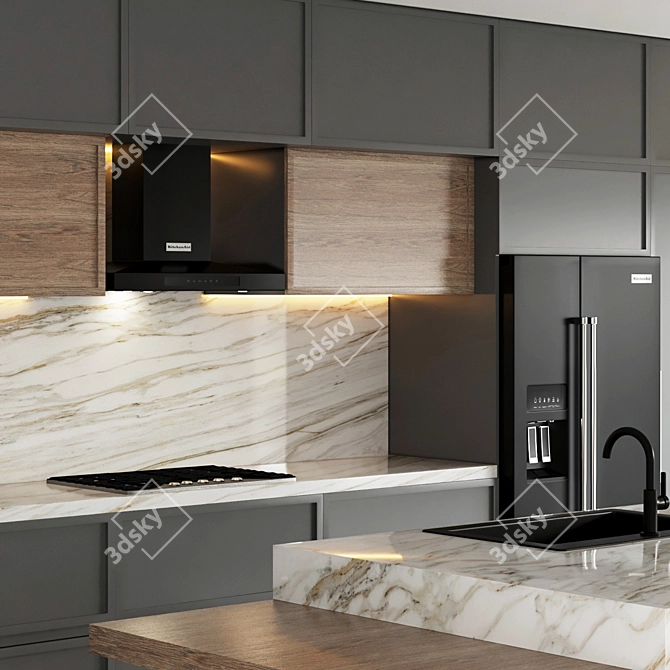 Sleek Kitchen Aid Appliances 3D model image 2