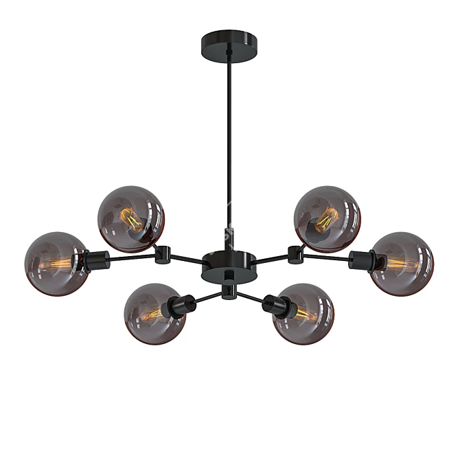 Modern Pendant Light Black Chrome 3D model image 1