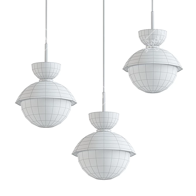 Sleek Nordic Pendant Light 3D model image 2