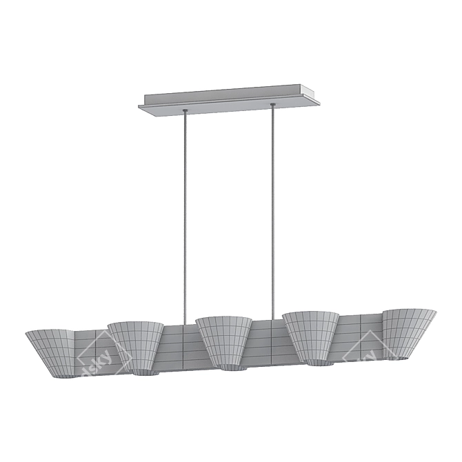 Elegant Reeve Linear Chandelier 3D model image 2