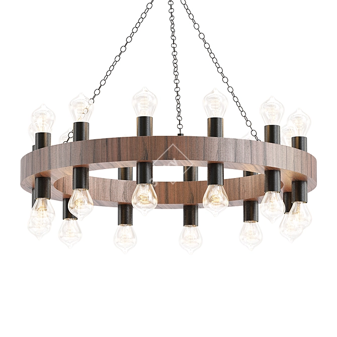 Cirque Bronze Chandelier 3D model image 1