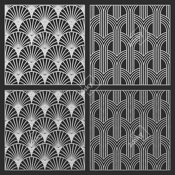 Decorative Square Panels Set 8: Versatile and Stylish 3D model image 7