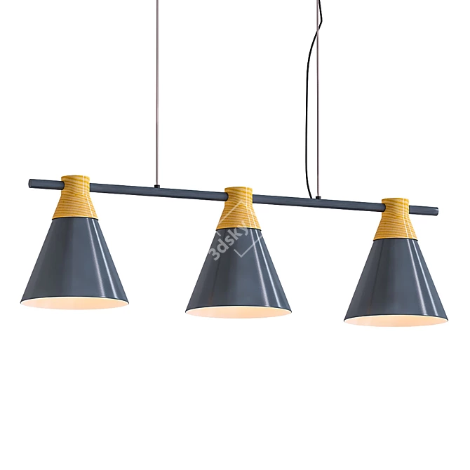 Sleek Nordic Linear Pendant 3D model image 1