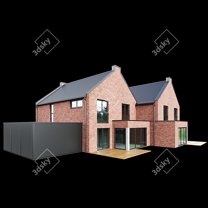 Contemporary Home Design 02 3D model image 2