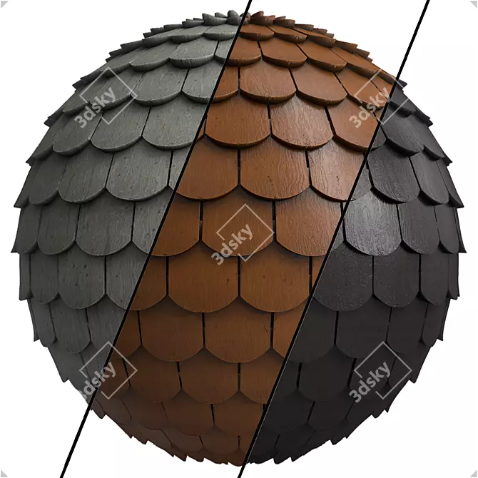 Versatile PBR Roof Tile Materials 3D model image 1