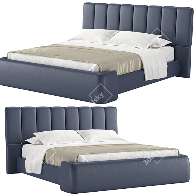 Modern BRIQ Bed: Sleek and Stylish 3D model image 1