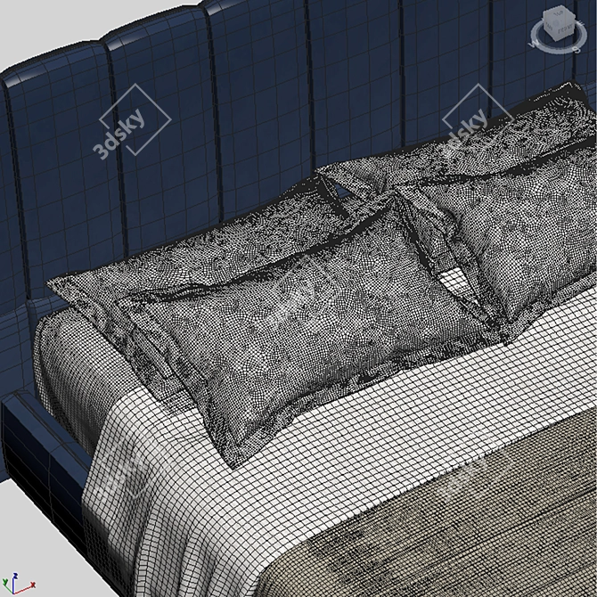 Modern BRIQ Bed: Sleek and Stylish 3D model image 2