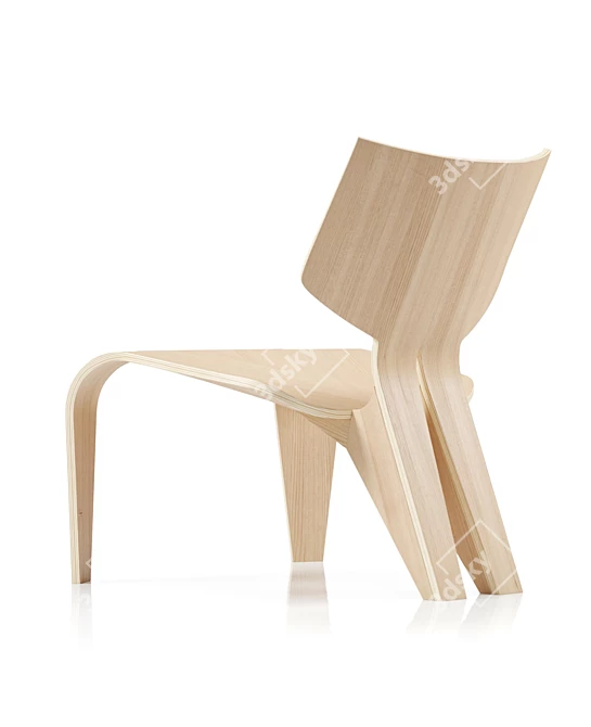 Elegant Split Chair by Ghaemi 3D model image 2