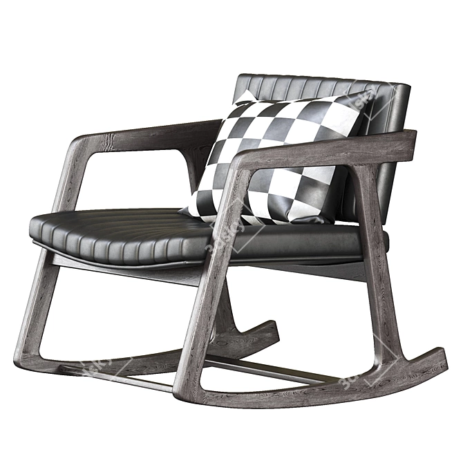  Modern Black Rocking Chair 3D model image 3