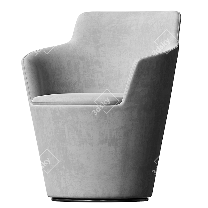 Sleek Flint Armchair 3D model image 2