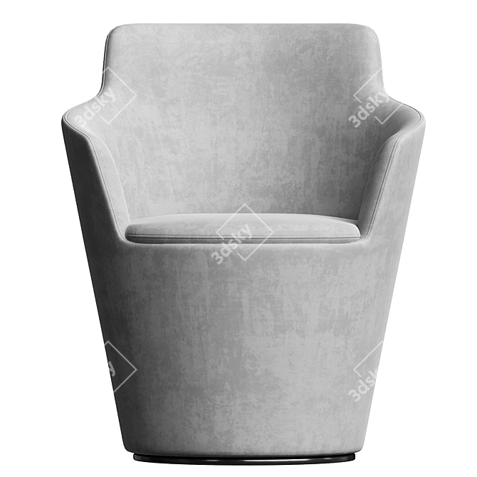 Sleek Flint Armchair 3D model image 3