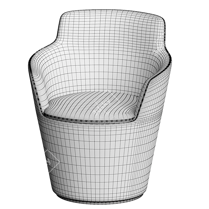 Sleek Flint Armchair 3D model image 4