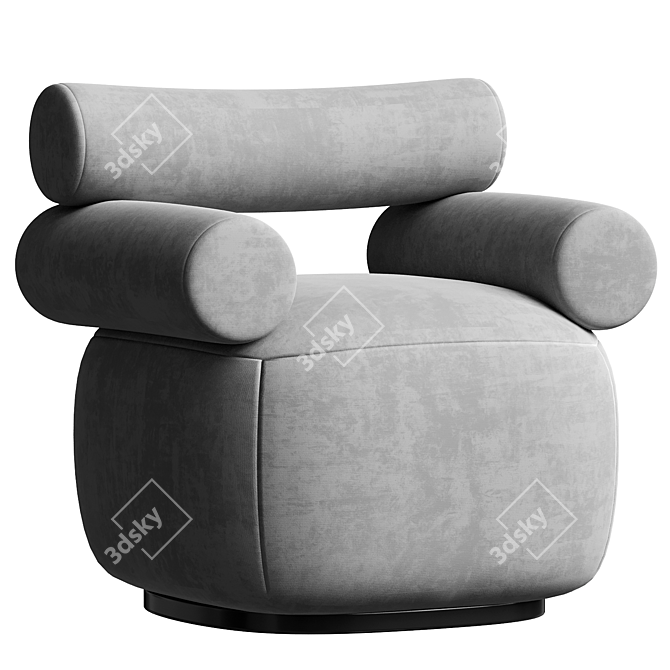 Cozy Bliss: Mallow Lounge Chair 3D model image 1