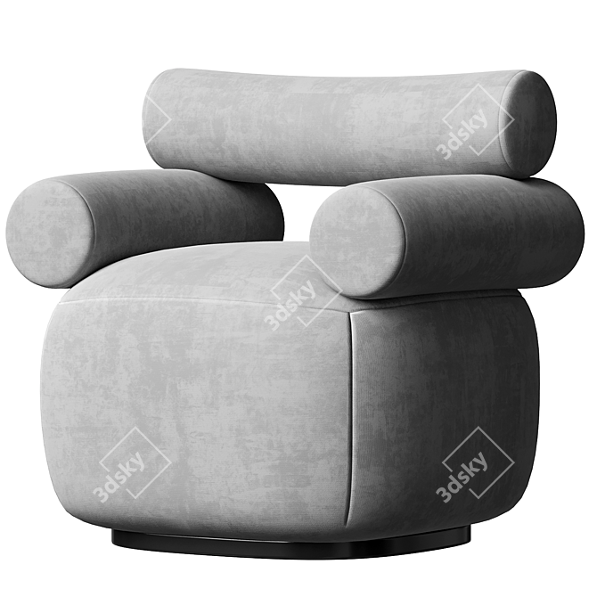 Cozy Bliss: Mallow Lounge Chair 3D model image 2