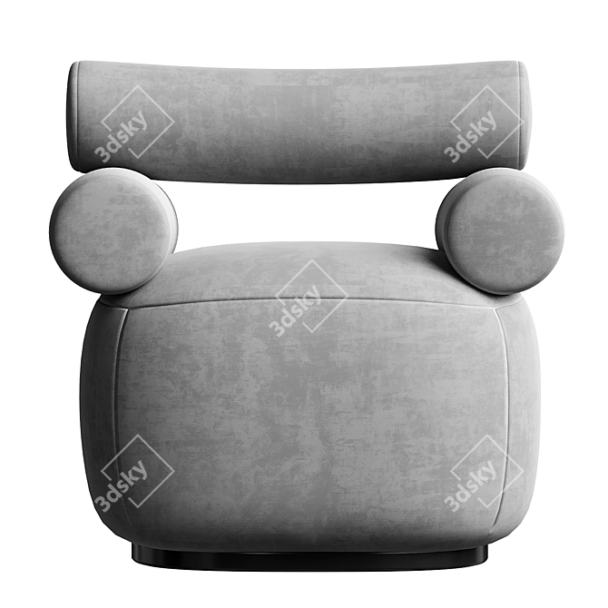 Cozy Bliss: Mallow Lounge Chair 3D model image 3