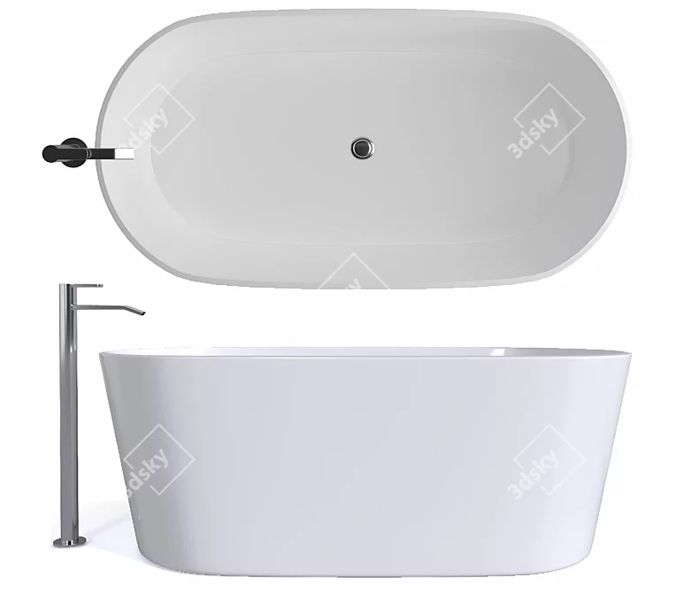 Elegant Spa Bath Tub 3D model image 1