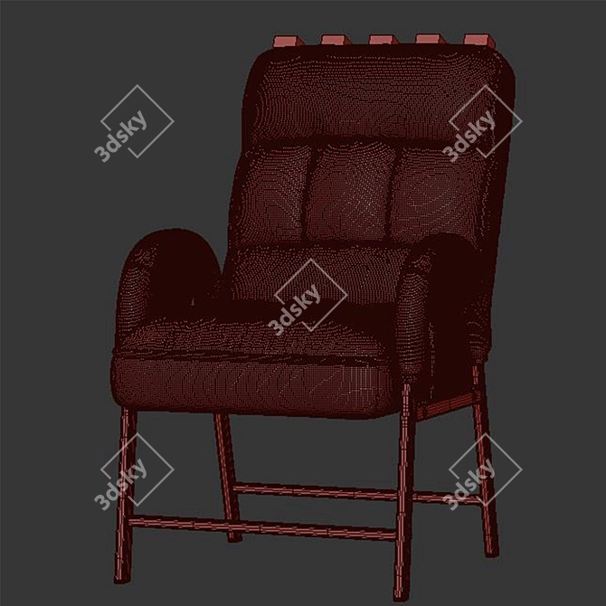 Foldable Armrest Chair 3D model image 6