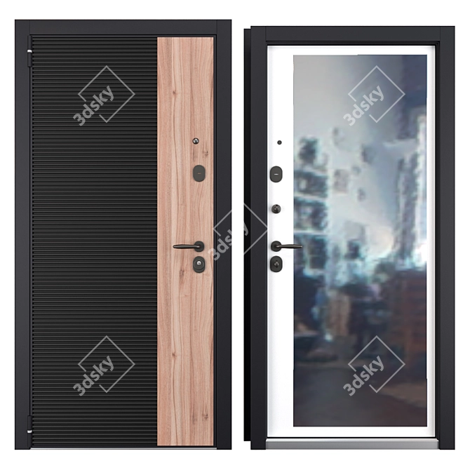 Holz Newest NT 3: Secure Metal Entrance Door 3D model image 3