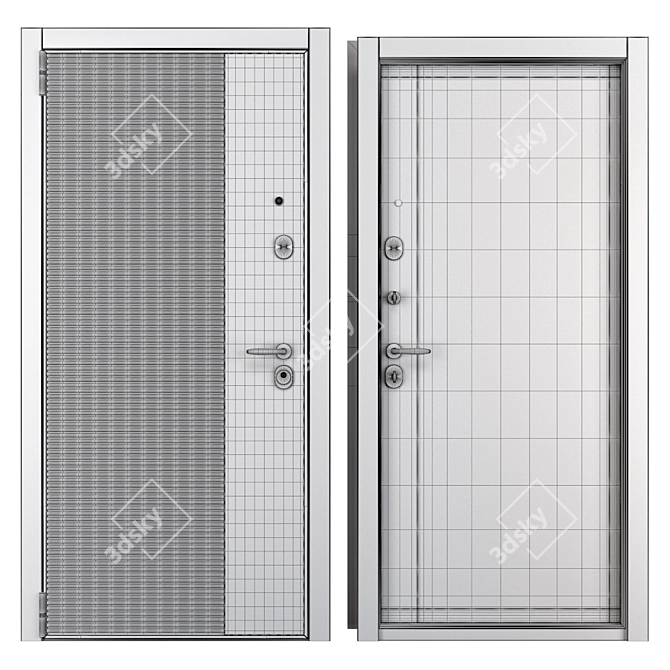 Holz Newest NT 3: Secure Metal Entrance Door 3D model image 4