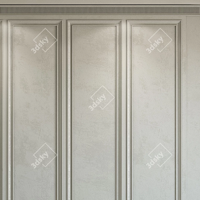 Replicate Gray Decorative Plaster with Molding 3D model image 3