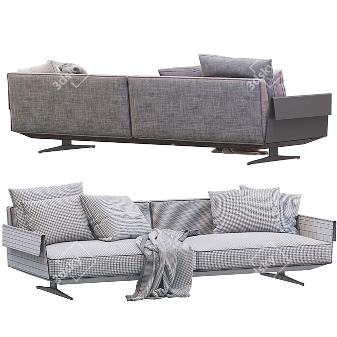 Luxurious Bretton Sofa by Flexform 3D model image 4