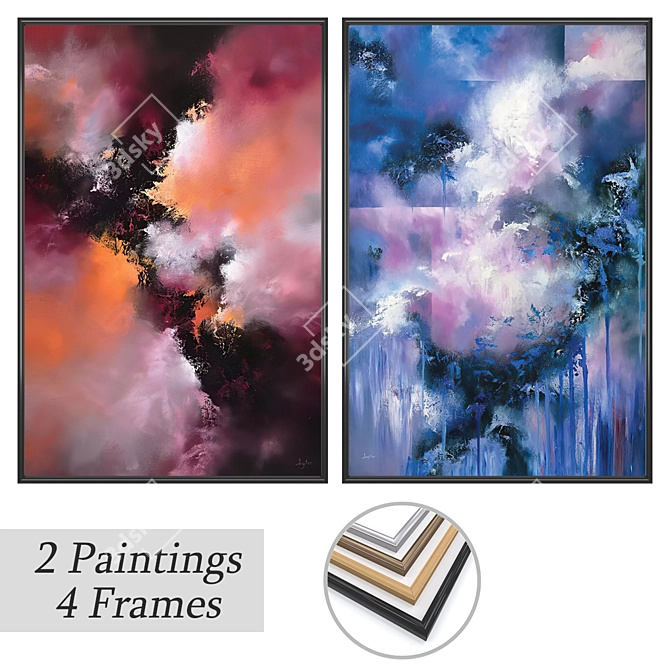 Title: Elegant Wall Art Set 3D model image 1