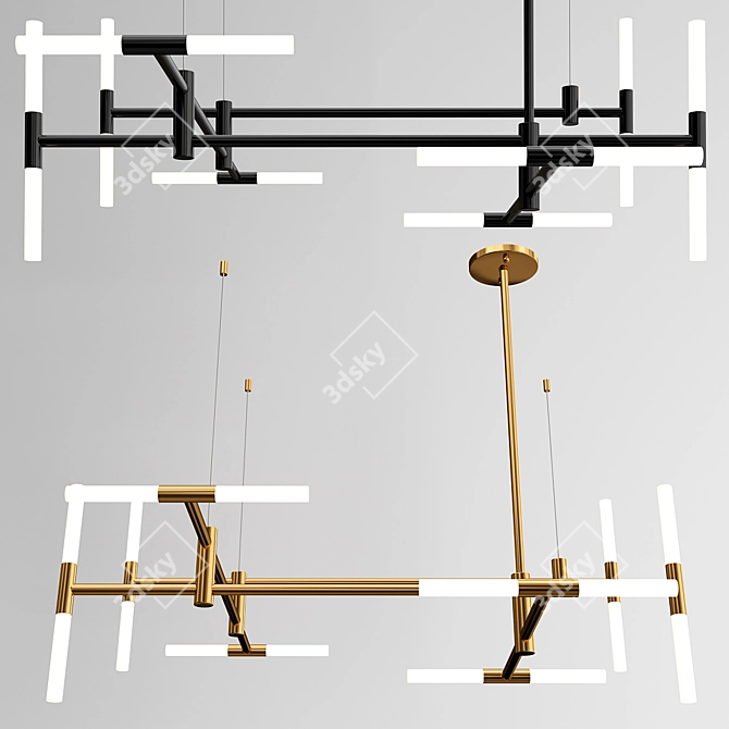 Modern Altona Chandelier: Stylish Lighting Statement 3D model image 2