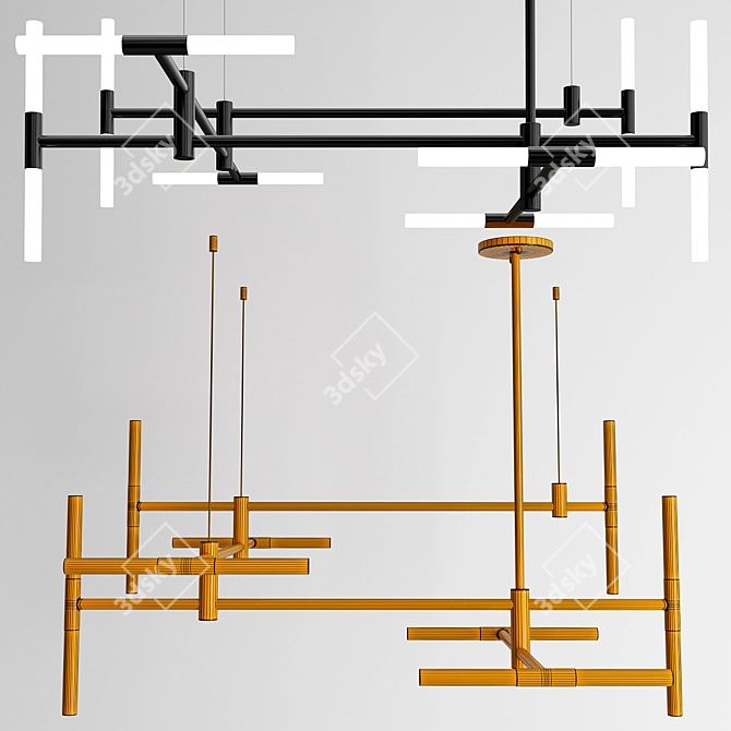 Modern Altona Chandelier: Stylish Lighting Statement 3D model image 3