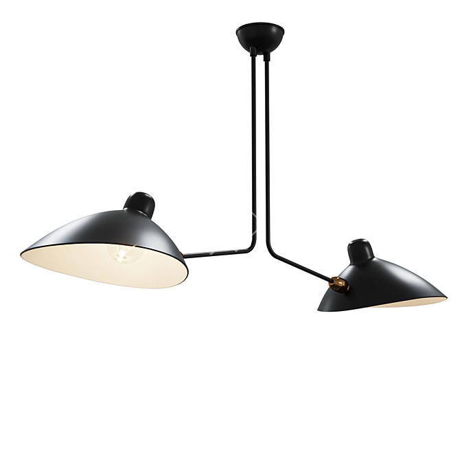 Sleek P2B Ceiling Light by Mouille 3D model image 1