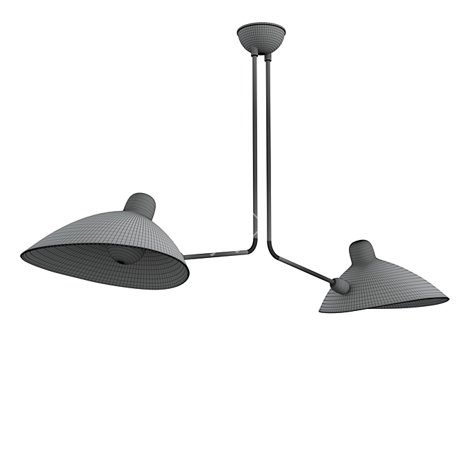 Sleek P2B Ceiling Light by Mouille 3D model image 2