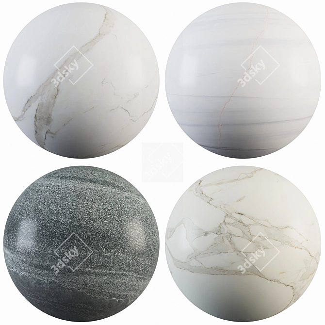Marble Collection: Albeta, Calacatta, Dark Gray 3D model image 1