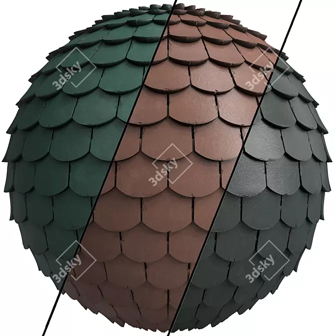 Decorative Roof Tile Materials - 4k PBR 3D model image 4