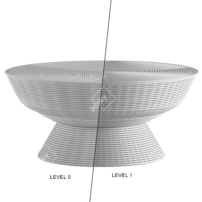 Organic Rustic Heath Cocktail Table 3D model image 6