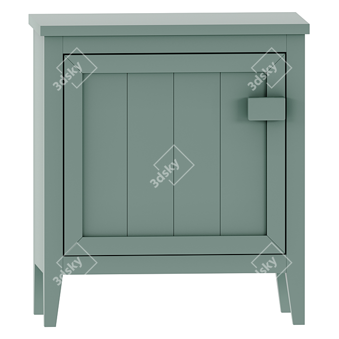 Carlos Headboard Table with 1 Door 3D model image 2