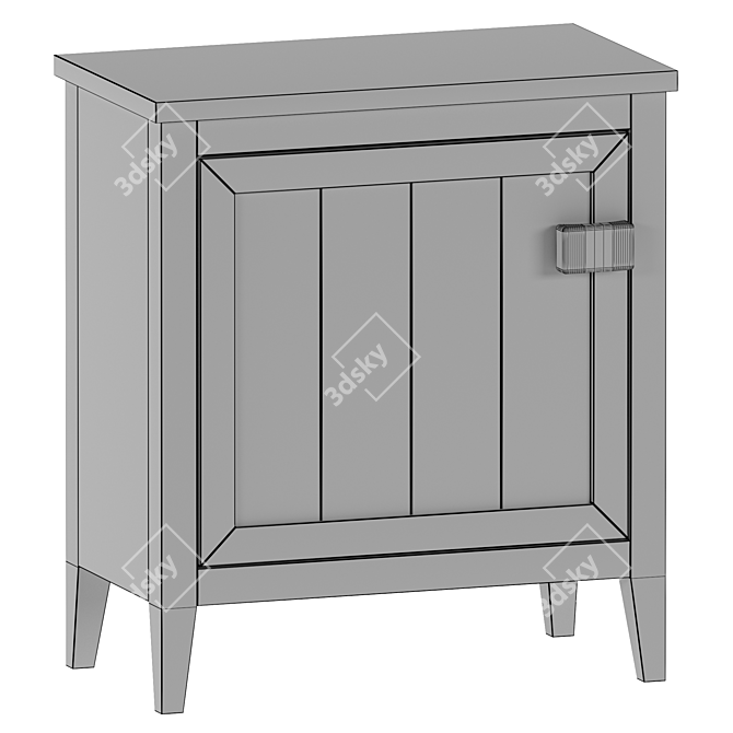 Carlos Headboard Table with 1 Door 3D model image 3