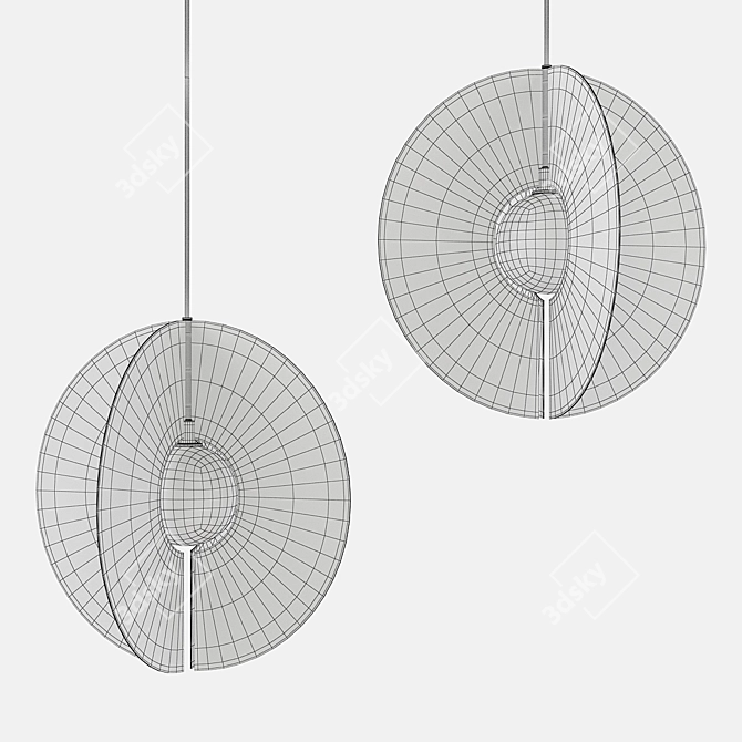 Orbel Round Pendant Light: Sleek Elegance in Aged Brass 3D model image 2