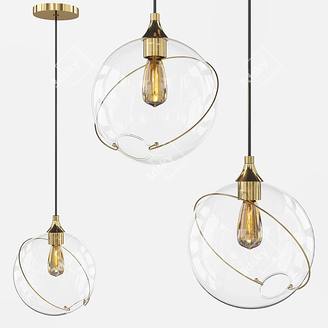 Modern Skye Pendant Ceiling Light 3D model image 1