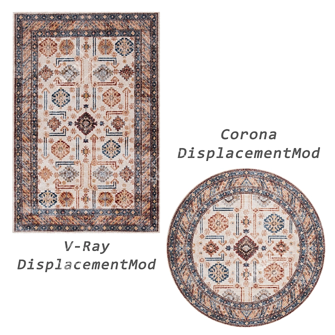 Versatile Set of 8 Rugs 3D model image 2