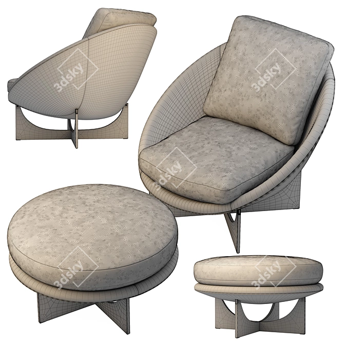 Luxurious 2021 Minotti Lido Armchair 3D model image 7