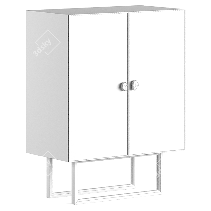 Title: Glamour Gatsby Cocktail Cabinet 3D model image 7