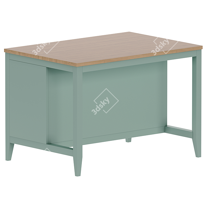 Carlos Pine Kitchen Island - Stylish and Spacious 3D model image 2