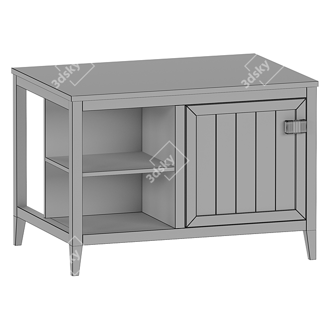 Carlos Pine Kitchen Island - Stylish and Spacious 3D model image 3