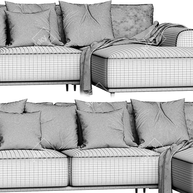 Stylish Oslo Corner Sofa 3D model image 6