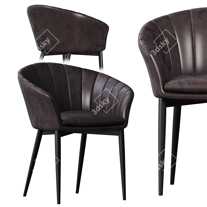 Sleek Charcoal Tub Chair 3D model image 2