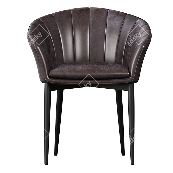 Sleek Charcoal Tub Chair 3D model image 5