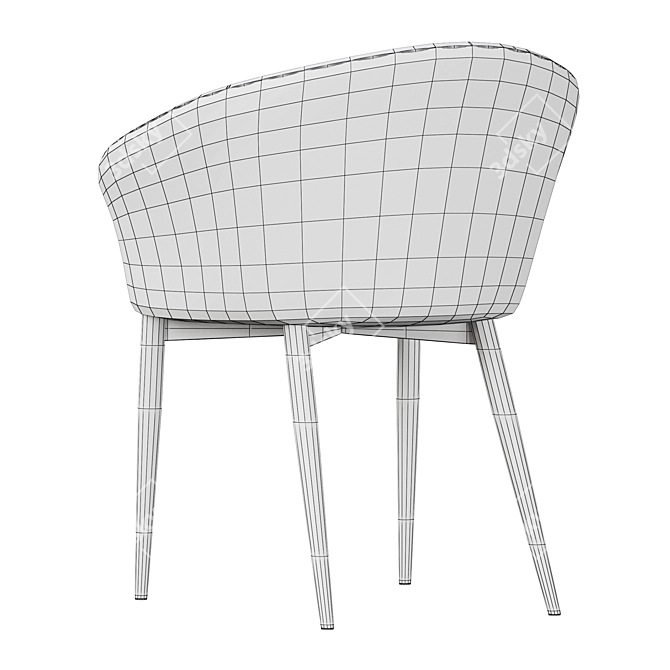 Sleek Charcoal Tub Chair 3D model image 7