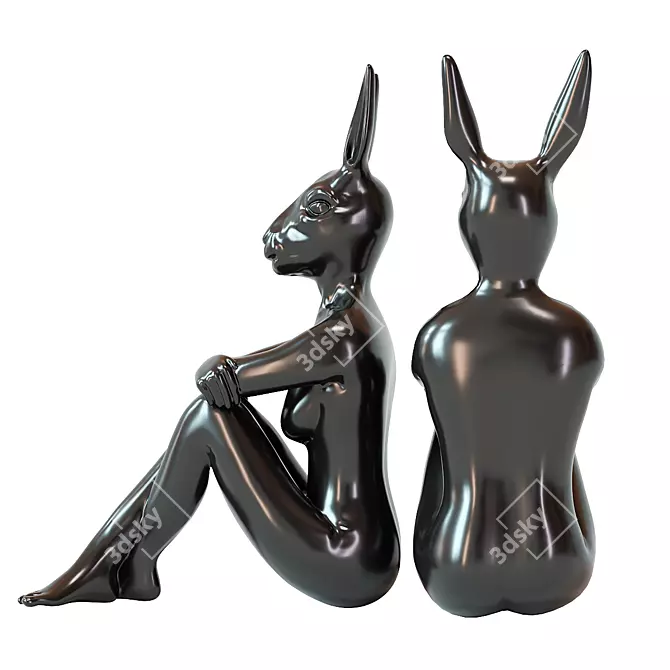 Sleek Gangster Hare Statue 3D model image 3