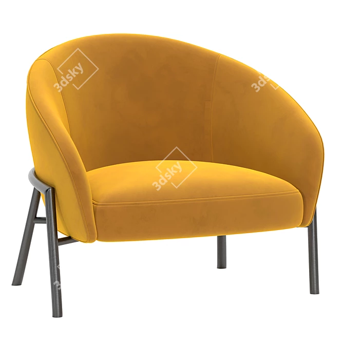 Luxury Rimo Lounge Chair - Stylish and Comfortable 3D model image 1